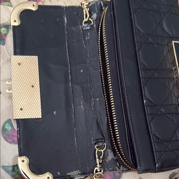 Tory Burch Black and Gold Quilted Clutch Vintage With Dust Bag - Picture 5 of 12